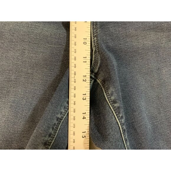 Laurie Felt Womens Size 1X Knit Clean Jean Jogger Blue Denim Belt Waist Raw Hem - Picture 5 of 8